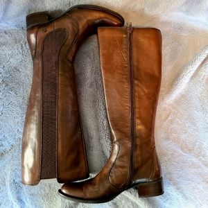 Born Valentina Walnut Brown Leather Boots Size 9.5